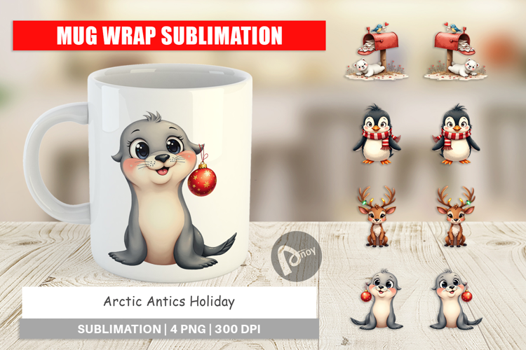 Arctic Antics Animals Mug Wrap