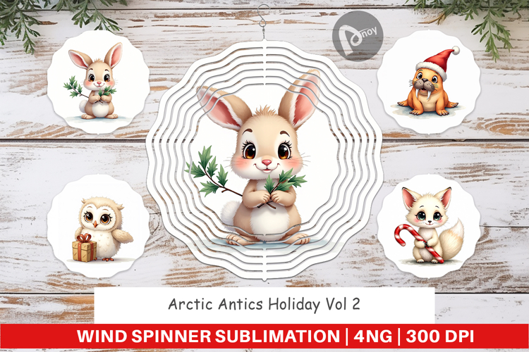 Arctic Antics Animals Wind Spinner