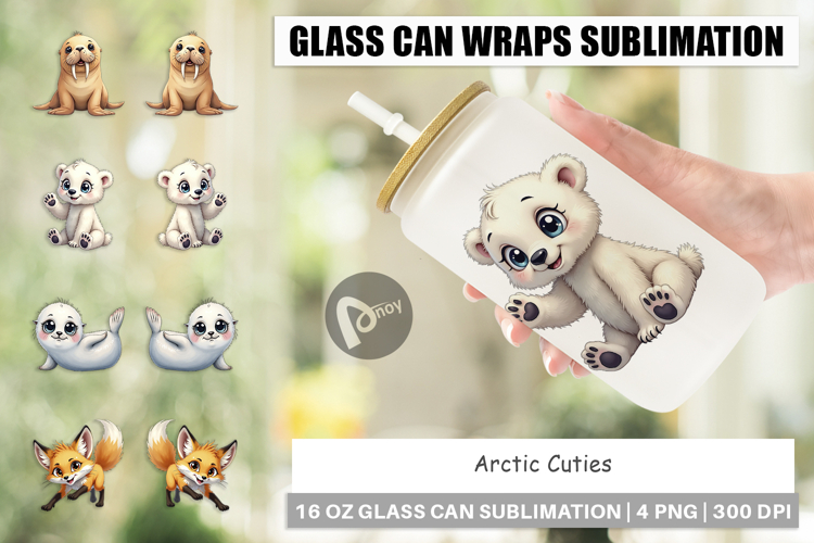 Arctic Cuties Glass Can