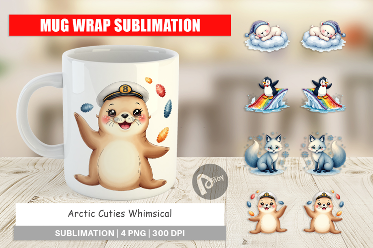 Arctic Cuties Whimsical Mug Wrap