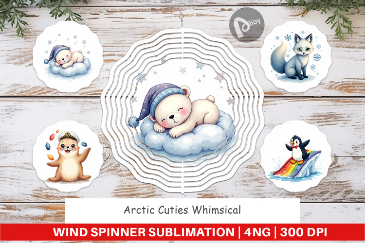 Arctic Cuties Whimsical Wind Spinner