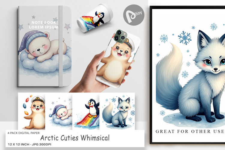 Arctic Cuties Digital Paper