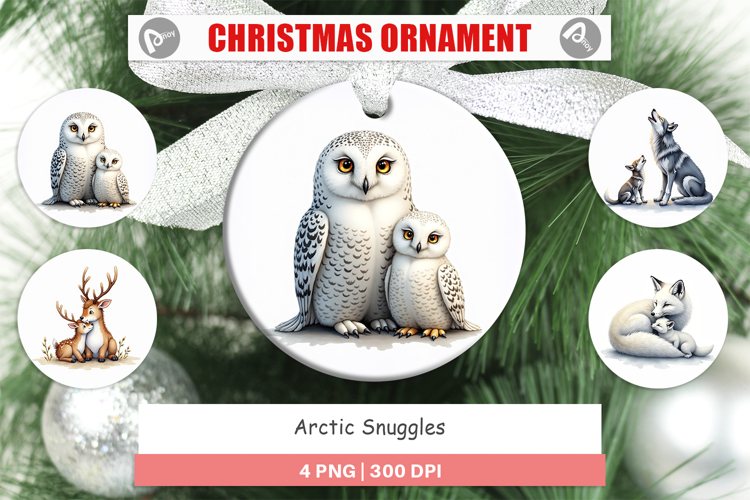 Arctic Snuggles Winter Animal Ornament