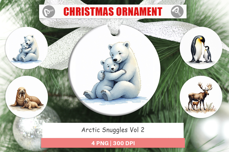 Arctic Snuggles Winter Animal Ornament