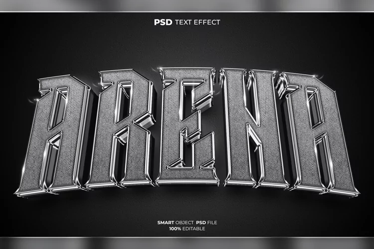 Arena 3D editable text effect