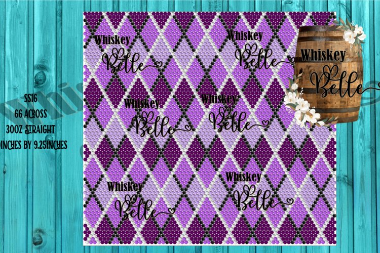 Purple Argyle Ombre SS16 30oz Rhinestone Pattern
