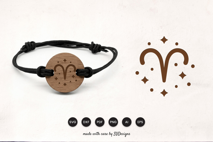 Aries Bracelet Laser Cut SVG - Wooden Zodiac Laser Cut