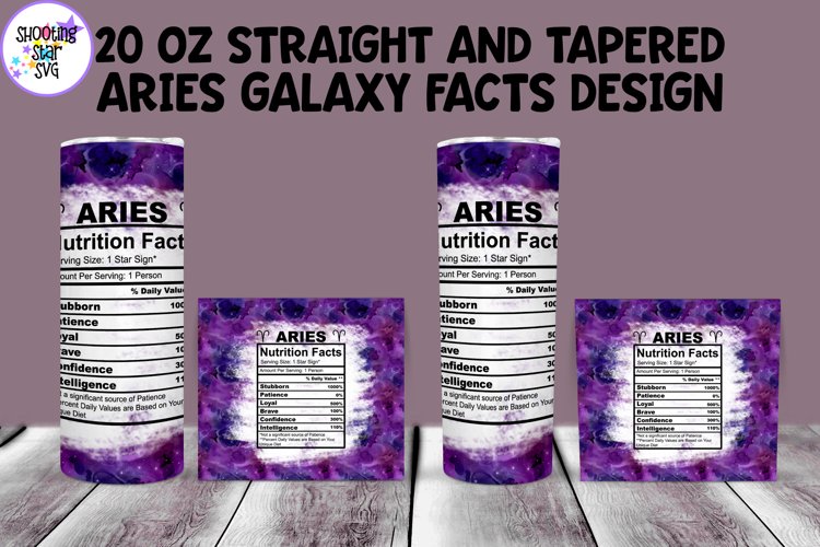 20 OZ Aries Galaxy Facts Straight and Skinny Tumbler Wrap