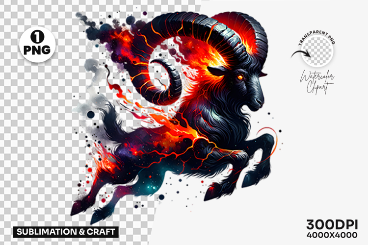 Aries Ram Fire Zodiac Astrology Horoscope PNG Sublimation