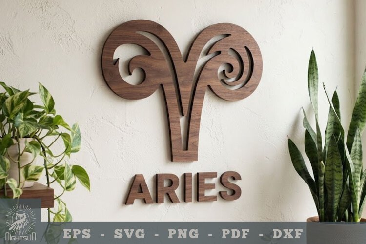 Aries Zodiac Lasercut Wall Decor example image 1