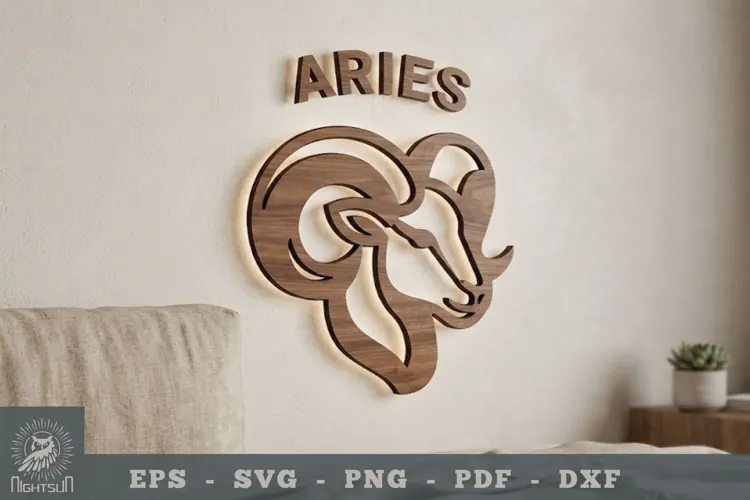 Aries Zodiac Lasercut Wall Decor