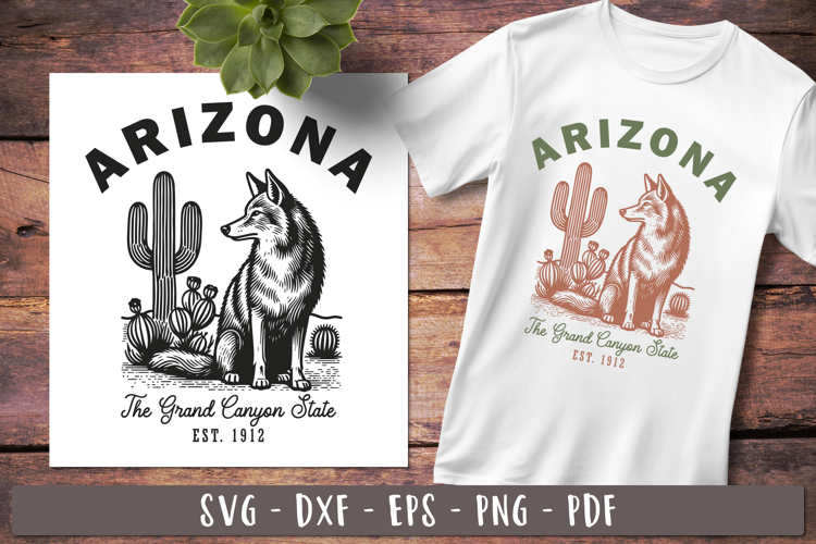 Arizona svg | Vintage United states design Black and white