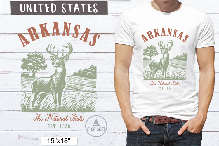 Arkansas PNG | Vintage United States Sublimation Design