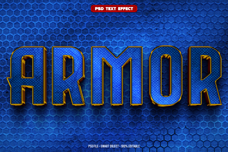 Armor 3D editable text effect