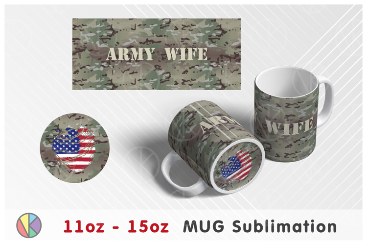 Camouflage Pattern - 11oz-15oz Mug and Bottom Design.