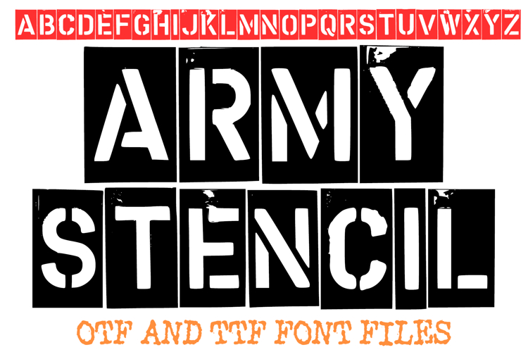 Army Stencil Military Lettering ABC Font Typography Text