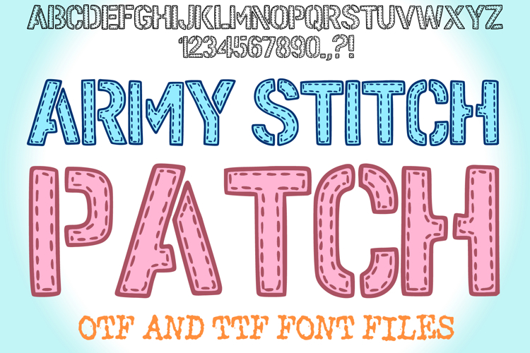 Army Stitch Patch Alphabet Lettering ABC Embroidery Font