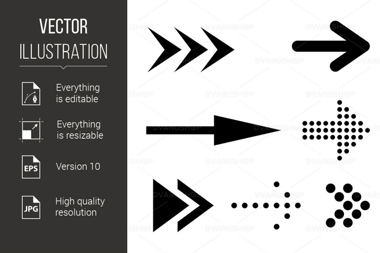 Icon Set of Flat Arrows