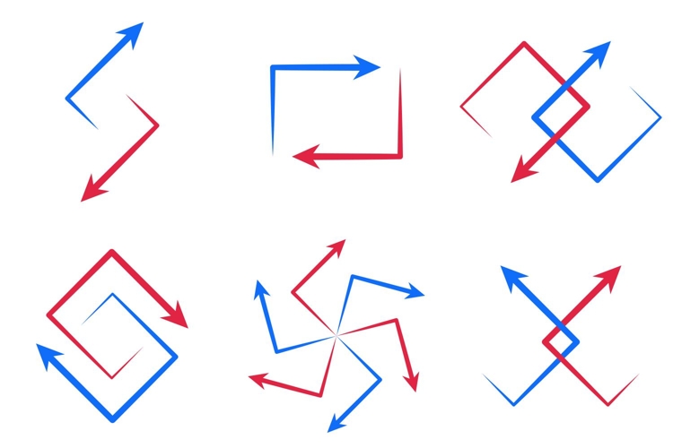 Abstract Arrow Logo Icons SVG Bundle | 6 Vector Designs