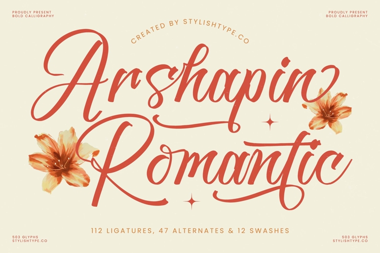 Arshapin Romantic - Bold Calligraphy Font