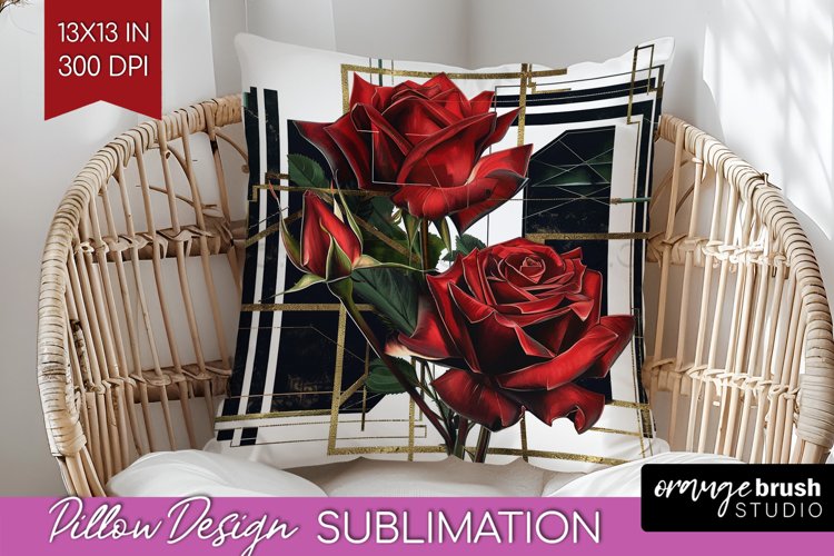 Vintage Flowers Pillow Sublimation - Art Deco Pillow Cover