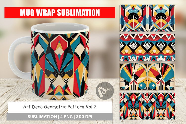 Mug Wrap Design Art Deco Pattern
