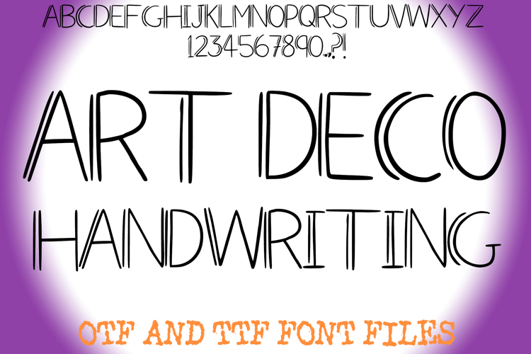 Art Deco Handwriting Letters Alphabet ABC Text Font OTF