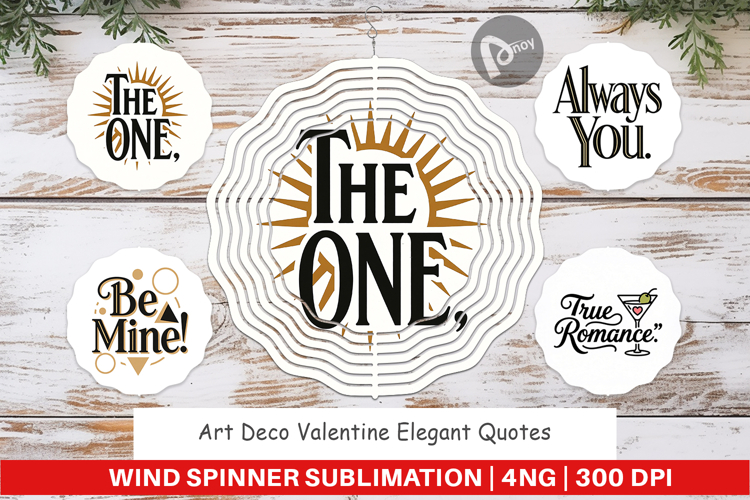 Art Deco Valentine Quotes Wind Spinner