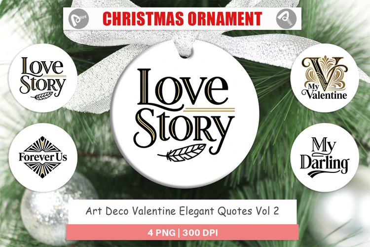 Art Deco Valentine Quotes Ornament