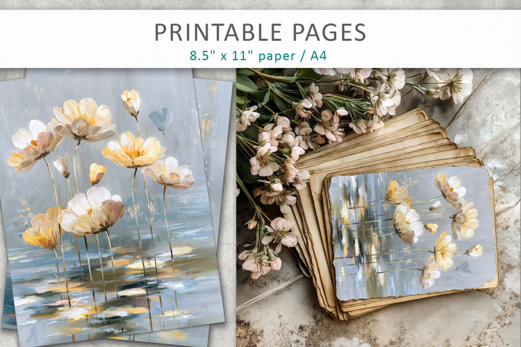 textured floral digital papers