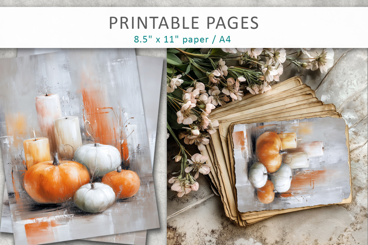 textured halloween scrapbook pages, junk journal printable