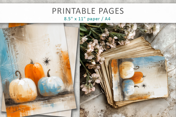 halloween pages, creative junk journal