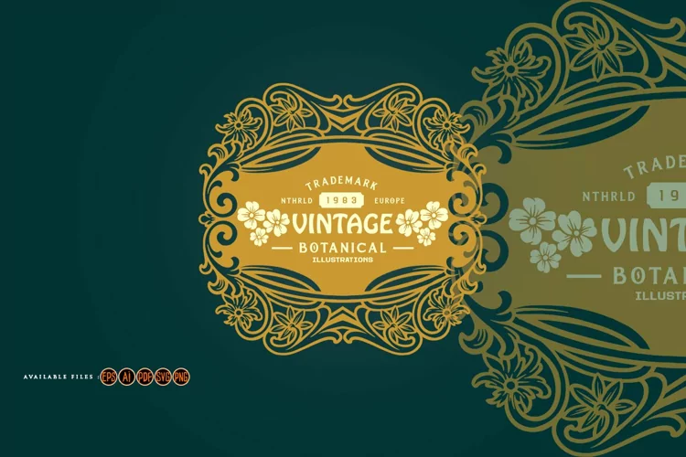 Art nouveau vintage label svg