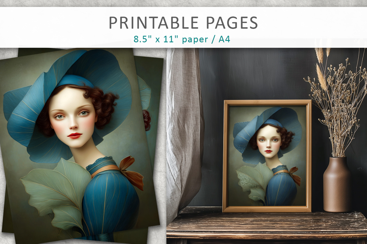 artistic portrait junk journal pages