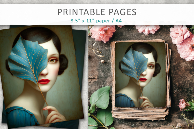 vintage female art illustrations