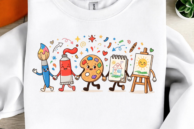 Art Teacher Supplies Doodles PNG