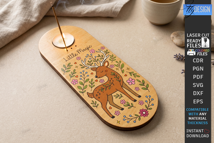 Art Wooden Candle Holder Laser Cut | Tea Light Tray | Deer
