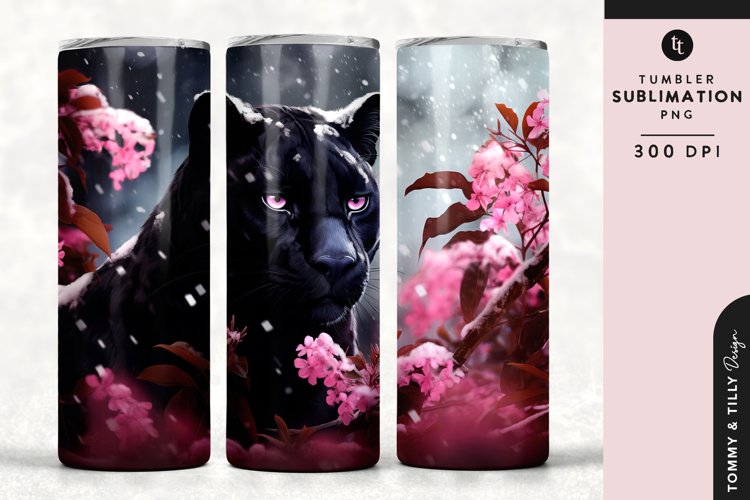 Christmas Snowy Animal Leopard Tumbler Wrap PNG Sublimation