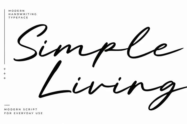 Simple Living Simple Living Modern Handwriting Script Font