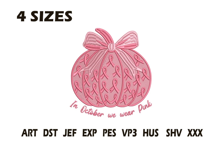 In October We Wear Pink Embroidery