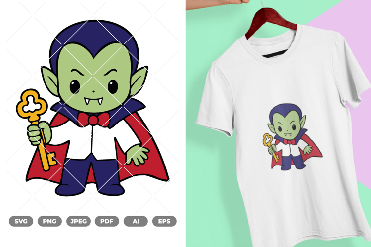 Chibi Vampire Colored SVG & Clipart