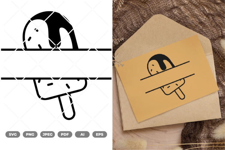 Split Popsicle SVG & Clipart example image 1