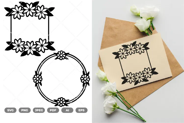 Flowers Border SVG & Clipart