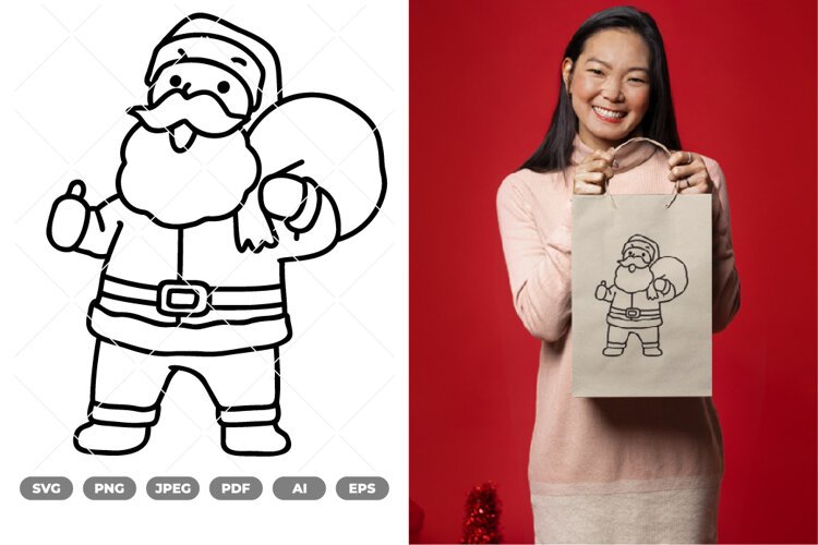 Cute Santa SVG & Clipart example image 1