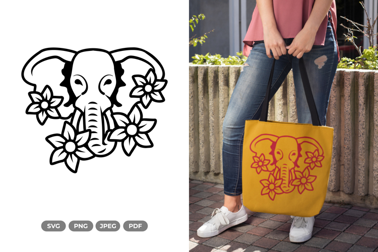 Floral Elephant SVG & Clipart - Beauty Animal