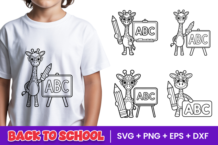 Cute School Giraffe Teacher SVG PNG