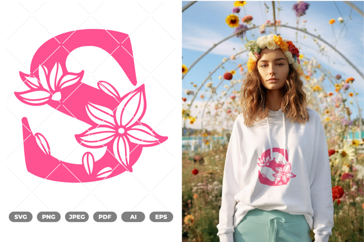 Floral Alphabet SVG & Clipart