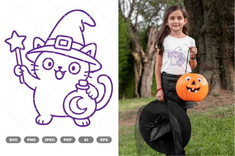 Witch Cat SVG & Clipart