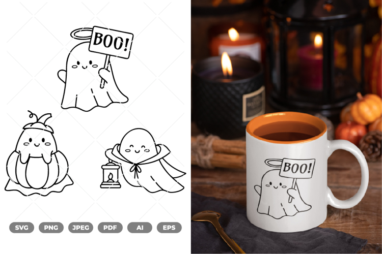 Cute Ghost SVG & Clipart