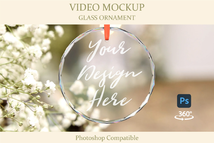 Crystal Glass Ornament Video Mockup